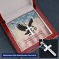 Freedom Isn't Free Cross Necklace | Engraved Stainless Steel Pendant for Veterans, Memorial Gift, PTSD Support Jewelry