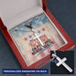 Cross necklace engraved with "Let's Break the Silence" - PTSD awareness gift for veterans and loved ones