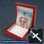 Honor the Fallen engraved cross necklace - remembrance jewelry for soldiers, veterans, and Memorial Day gifting