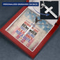 "This Memorial Day, Let's Remember" cross necklace - engraved tribute gift for honoring military loss
