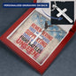 "Remembering Those Who Served" engraved cross - personalized military tribute jewelry for Memorial Day or veterans