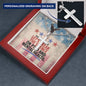 Cross necklace engraved with "Let's Break the Silence" - PTSD awareness gift for veterans and loved ones
