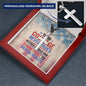 Cross necklace with "Their Courage Never Fades" - engraved tribute for veterans and PTSD awareness