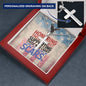 Engraved cross necklace with "Honoring Those We Lost" - Memorial Day gift for veterans and remembrance