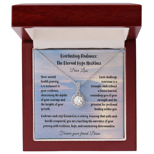 Your mental health journey is a testament to your resilience...- Everlasting Radiance: The Eternal Hope Necklace - MySisterIsASurvivor
