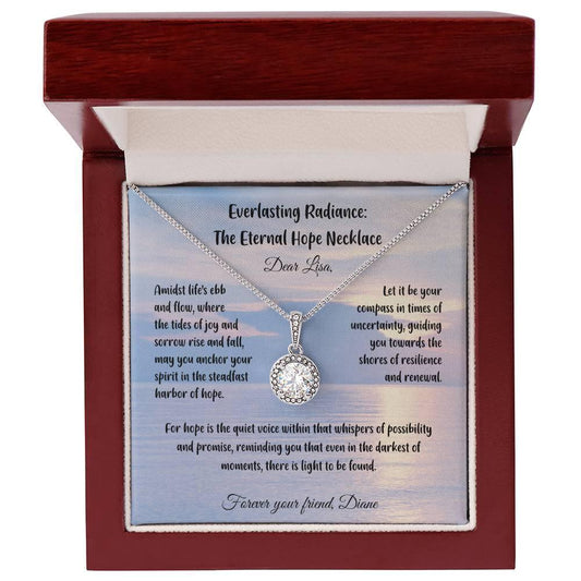 Amidst life's ebb and flow, where the tides of joy and sorrow rise and fall... - Everlasting Radiance: The Eternal Hope Necklace