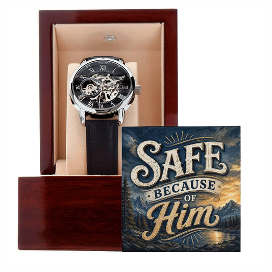 Shop our premium safe because of him openwork watch from MySisterIsASurvivor.