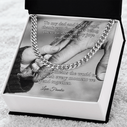 Shop our cuban link chain to my dad and best friend featuring the Stainless Steel style option from MySisterIsASurvivor.