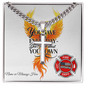 You Save Lives firefighter support engraved cross necklace reminding heroes to prioritize their own health.