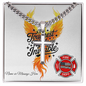 The Toughest Fights firefighter engraved cross honoring invisible mental health battles and everyday heroism.