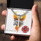 The Toughest Fights firefighter engraved cross honoring invisible mental health battles and everyday heroism.