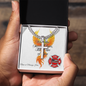 When The Smoke Clears firefighter support Cuban link cross necklace symbolizing new beginnings and healing.