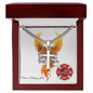 You Save Lives firefighter support engraved cross necklace reminding heroes to prioritize their own health.