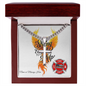 Strong Enough firefighter support Cuban link cross necklace symbolizing courage, healing, and resilience.