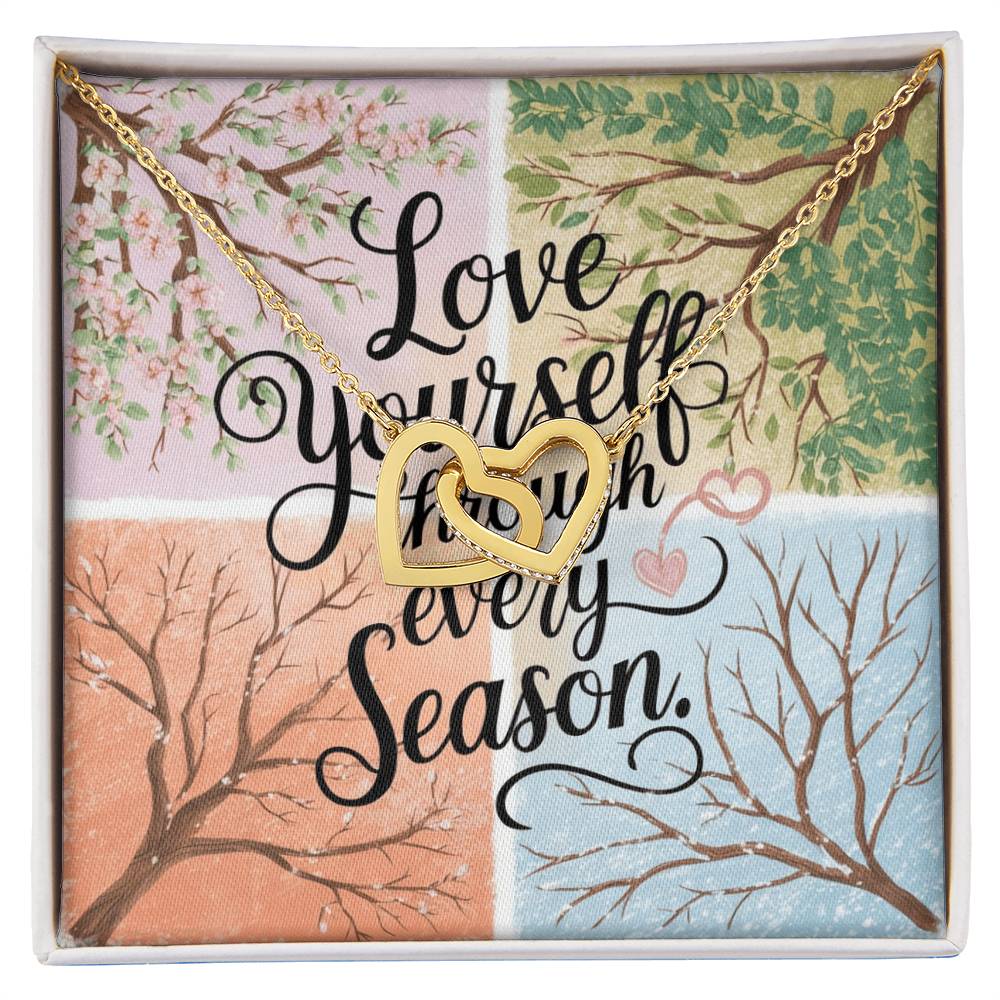Love Yourself Through Every Season - Interlocking Hearts Necklace year-round self-kindness gift