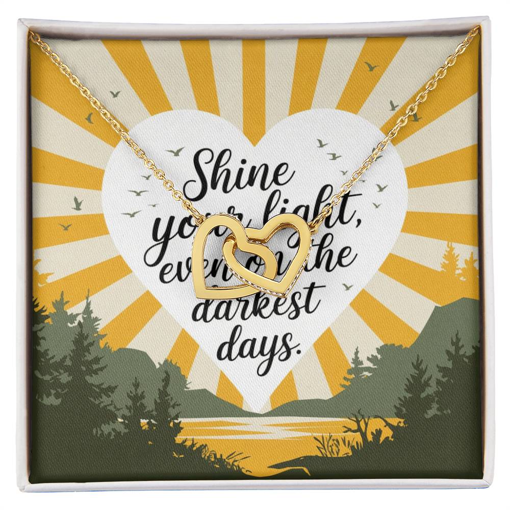 Shine Your Light Even on Dark Days - Interlocking Hearts Necklace inspirational jewelry of hope