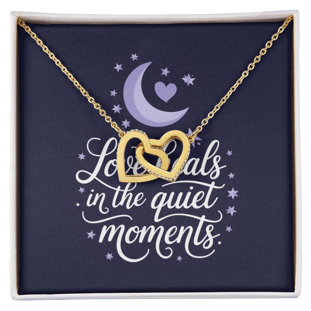 Love Heals In The Quiet Moments: Interlocking Hearts Necklace - Mental Health Gift, Self-Love, Anxiety, PTSD Support