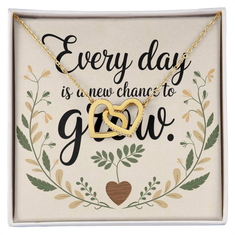 Every Day Brings New Light - Interlocking Hearts Necklace meaningful jewelry for hope, joy, and renewal
