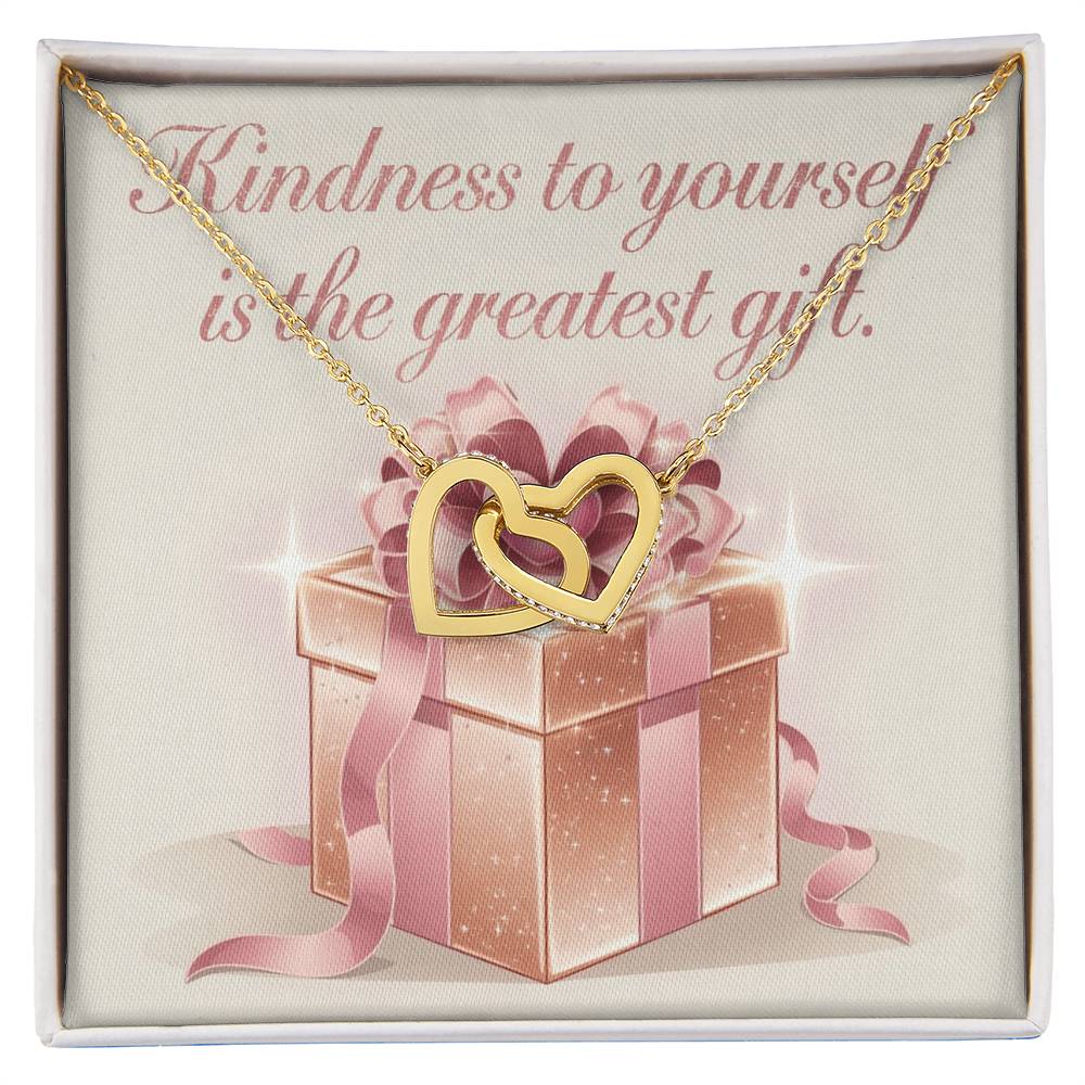 Kindness to Yourself is a True Gift - Interlocking Hearts Necklace thoughtful jewelry for inner love