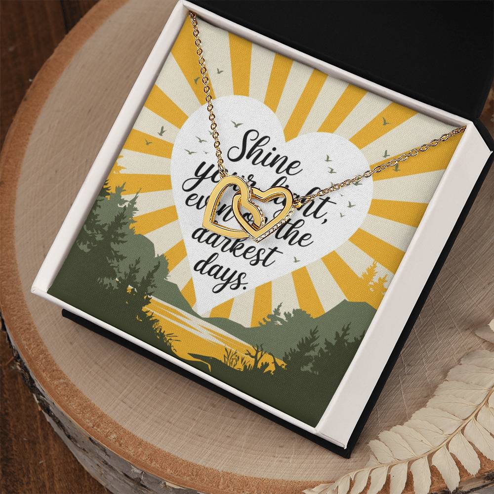 Shine Your Light Even on Dark Days - Interlocking Hearts Necklace inspirational jewelry of hope