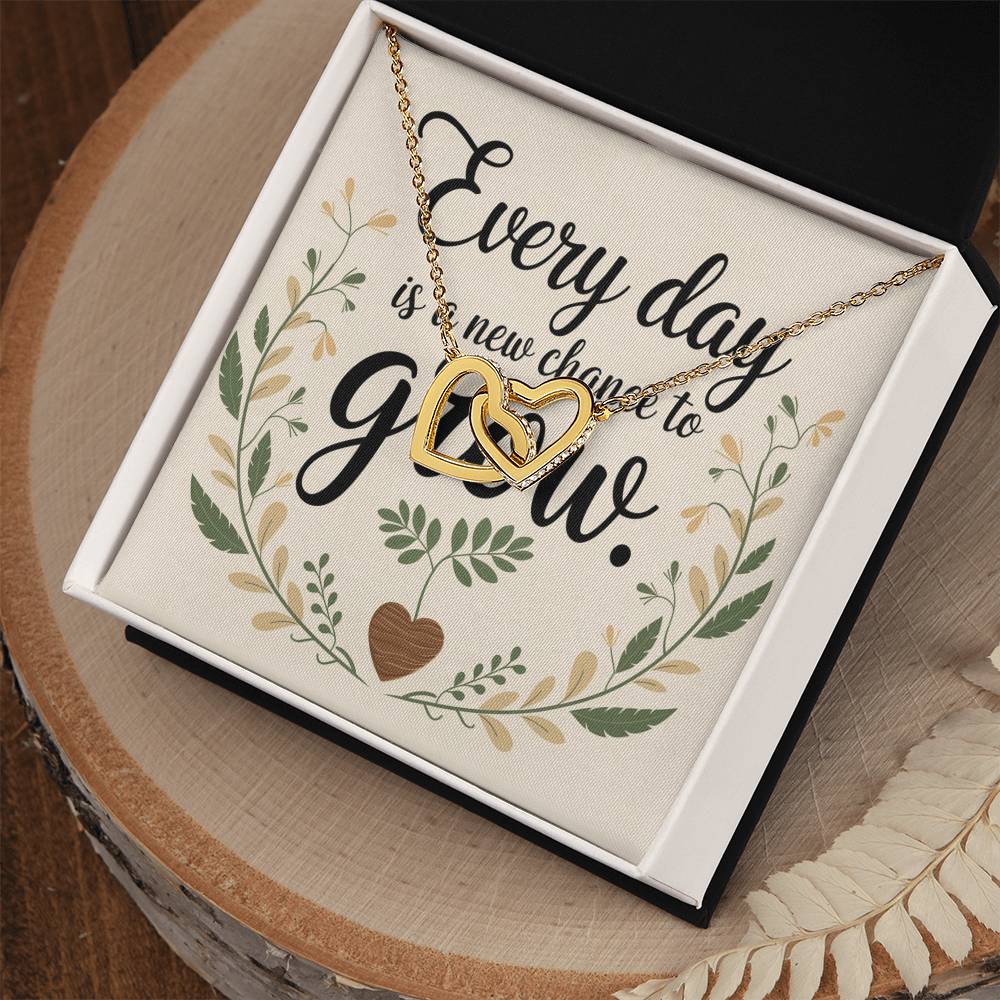 Every Day Brings New Light - Interlocking Hearts Necklace meaningful jewelry for hope, joy, and renewal