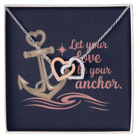 Shop our let your love be your anchor interlocking hearts necklace featuring the 14k White Gold Finish style option from MySisterIsASurvivor.