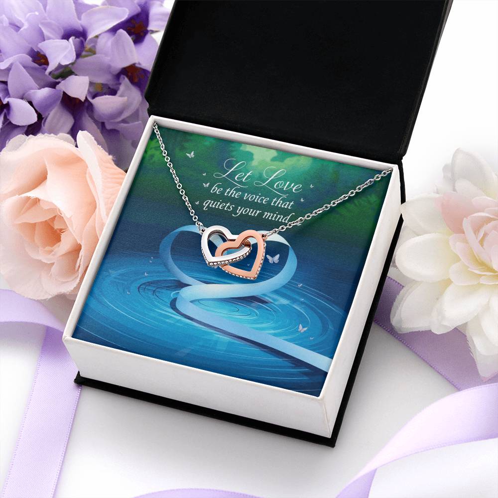 Let Love Be the Voice Inside - Interlocking Hearts Necklace soothing jewelry for calm, balance, & grace