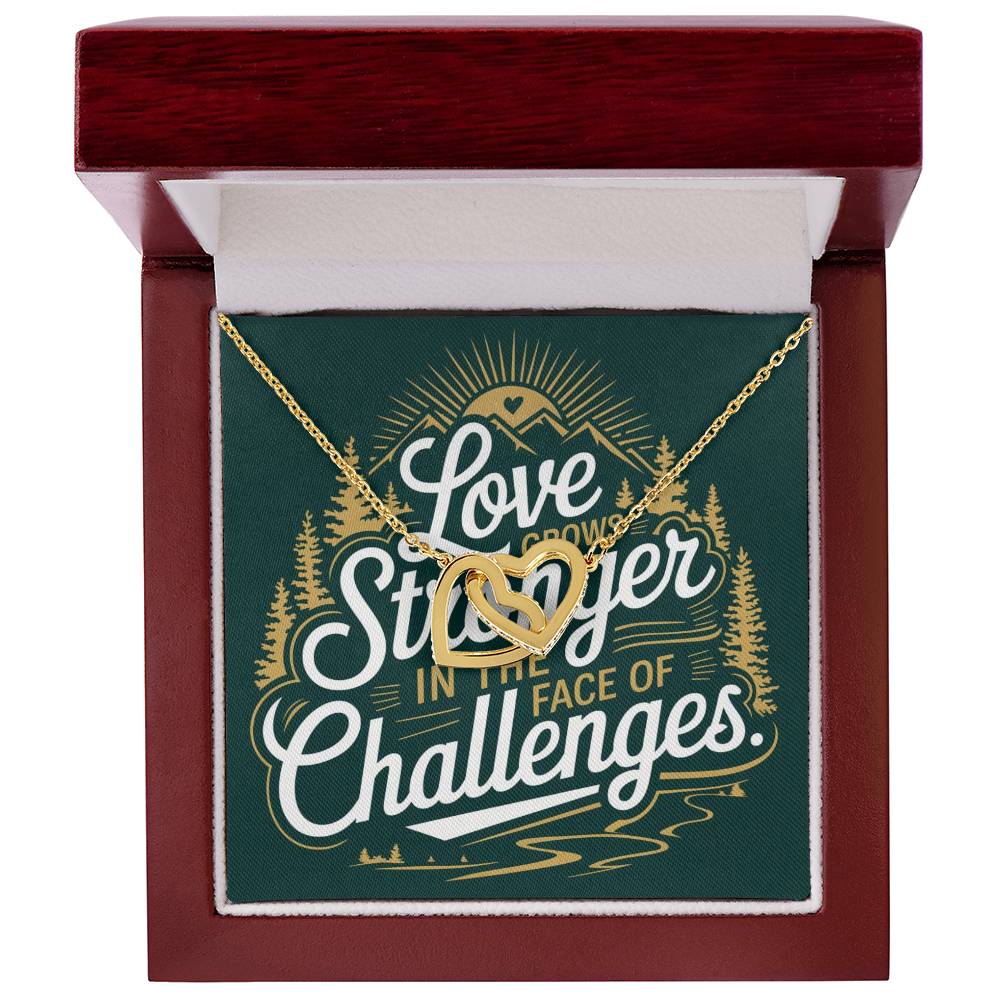 Love Shines Through Every Challenge - Interlocking Hearts Necklace empowerment jewelry for resilience