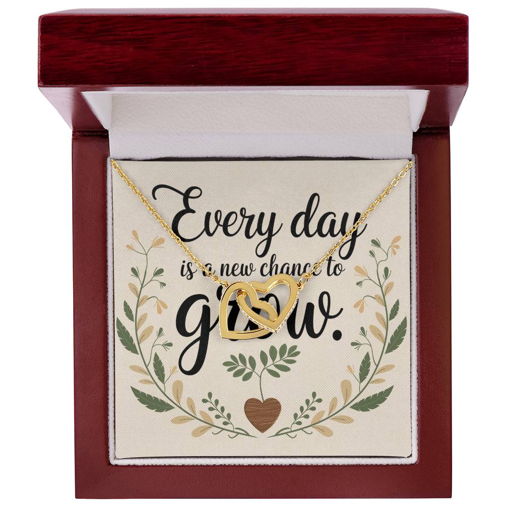 Every Day Brings New Light - Interlocking Hearts Necklace meaningful jewelry for hope, joy, and renewal