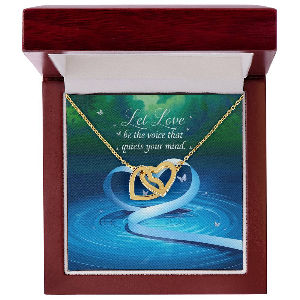 Let Love Be the Voice Inside - Interlocking Hearts Necklace soothing jewelry for calm, balance, & grace