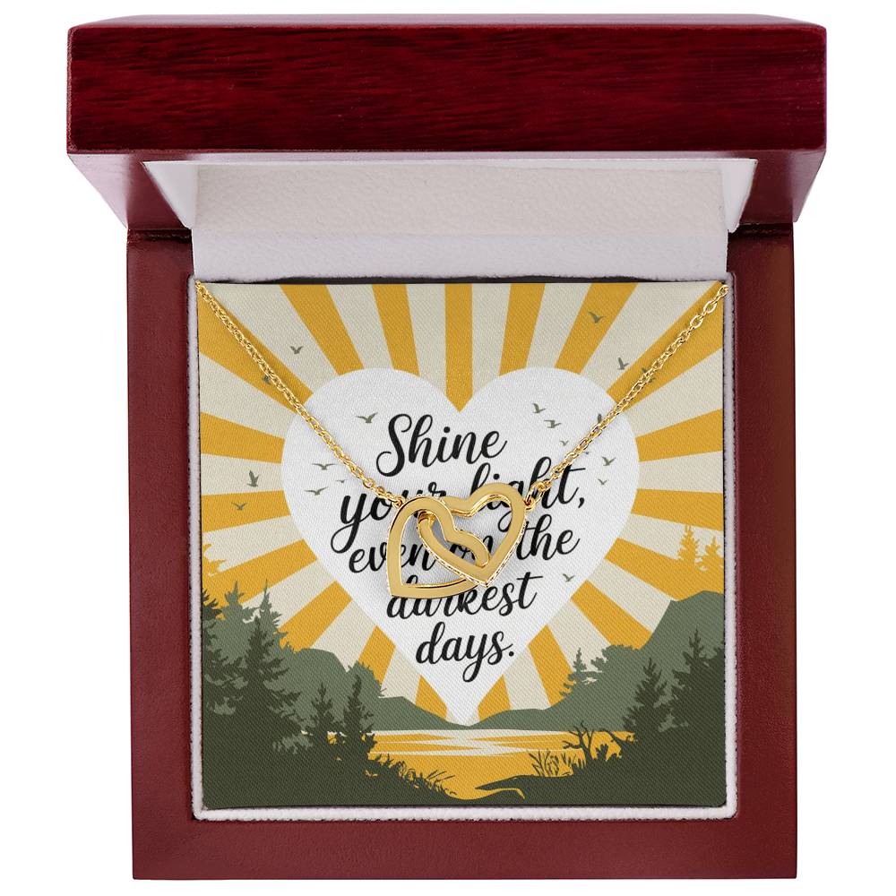 Shine Your Light Even on Dark Days - Interlocking Hearts Necklace inspirational jewelry of hope