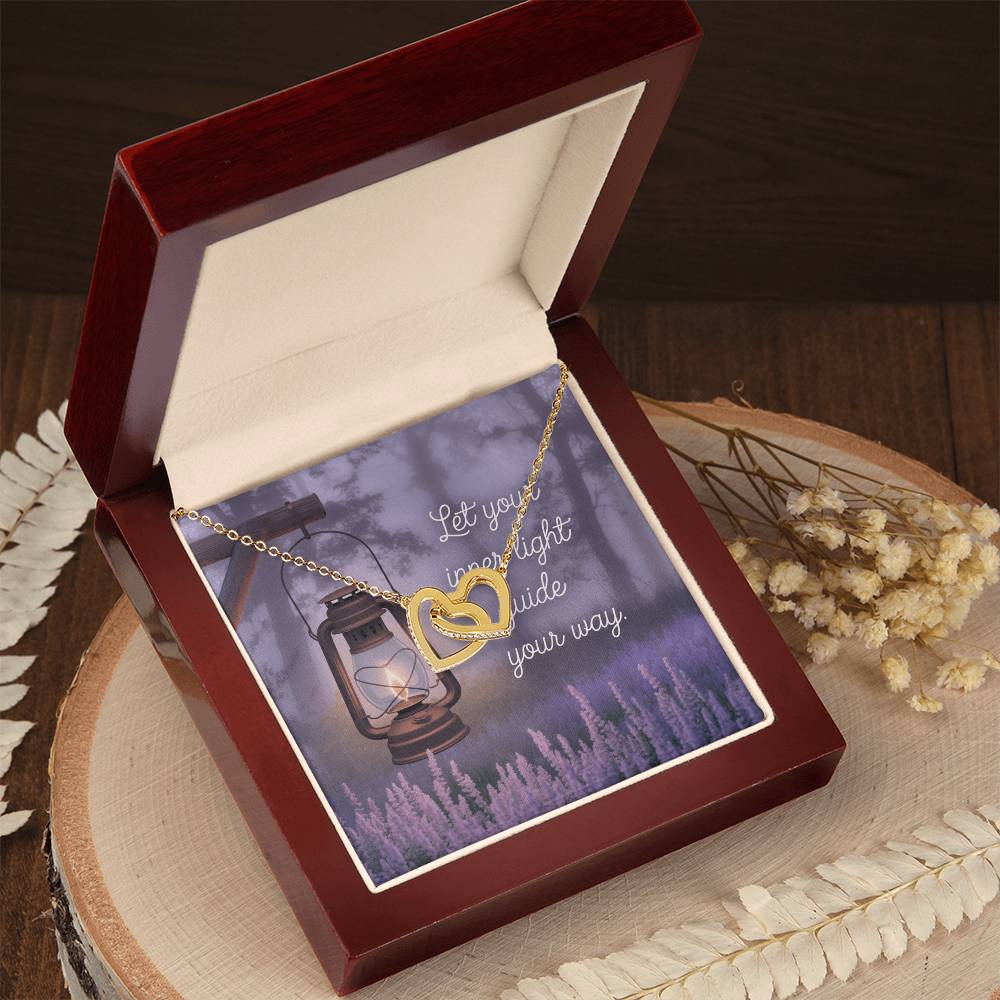 Let Your Light Show You the Way - Interlocking Hearts Necklace uplifting gift for self-discovery & hope