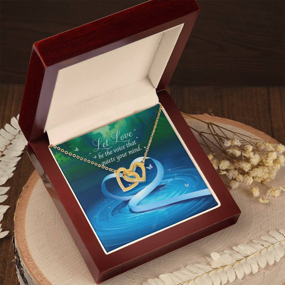 Let Love Be the Voice Inside - Interlocking Hearts Necklace soothing jewelry for calm, balance, & grace