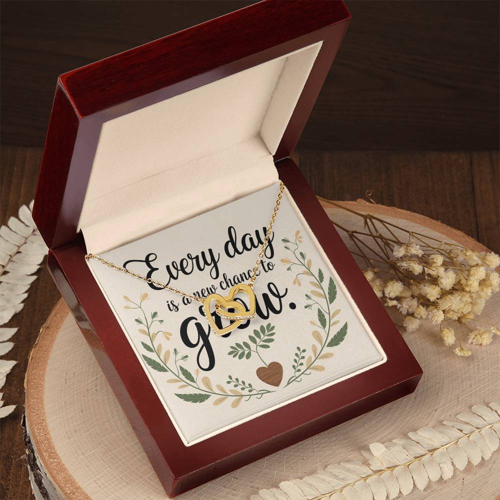 Every Day Brings New Light - Interlocking Hearts Necklace meaningful jewelry for hope, joy, and renewal