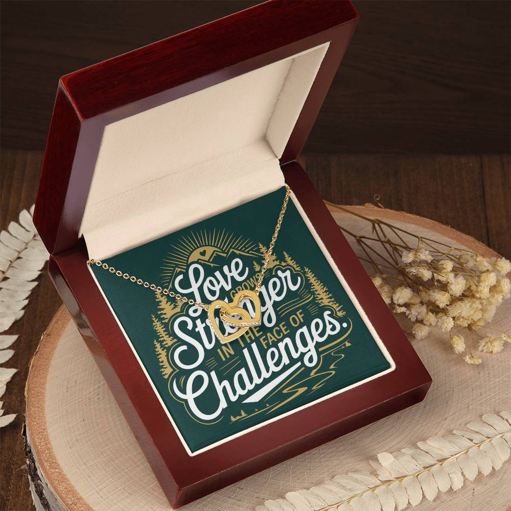 Love Shines Through Every Challenge - Interlocking Hearts Necklace empowerment jewelry for resilience
