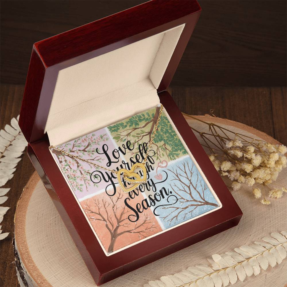 Love Yourself Through Every Season - Interlocking Hearts Necklace year-round self-kindness gift