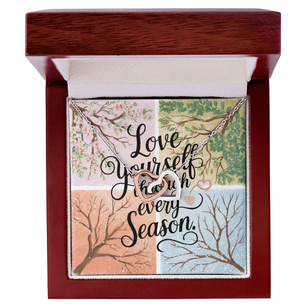 Love Yourself Through Every Season - Interlocking Hearts Necklace year-round self-kindness gift