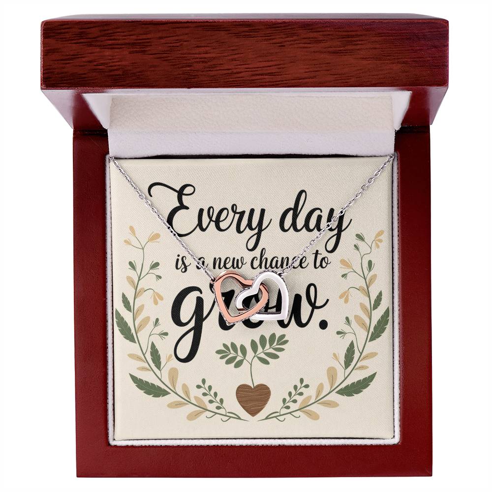 Every Day Brings New Light - Interlocking Hearts Necklace meaningful jewelry for hope, joy, and renewal