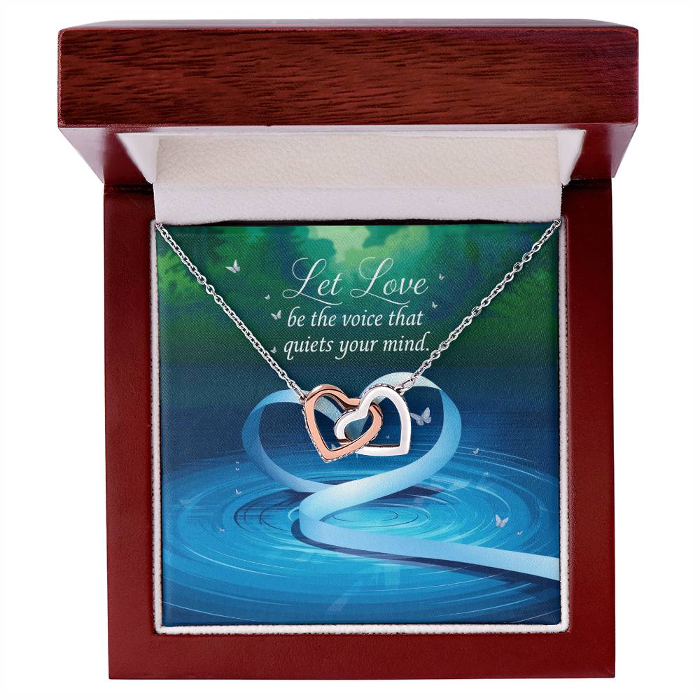 Let Love Be the Voice Inside - Interlocking Hearts Necklace soothing jewelry for calm, balance, & grace