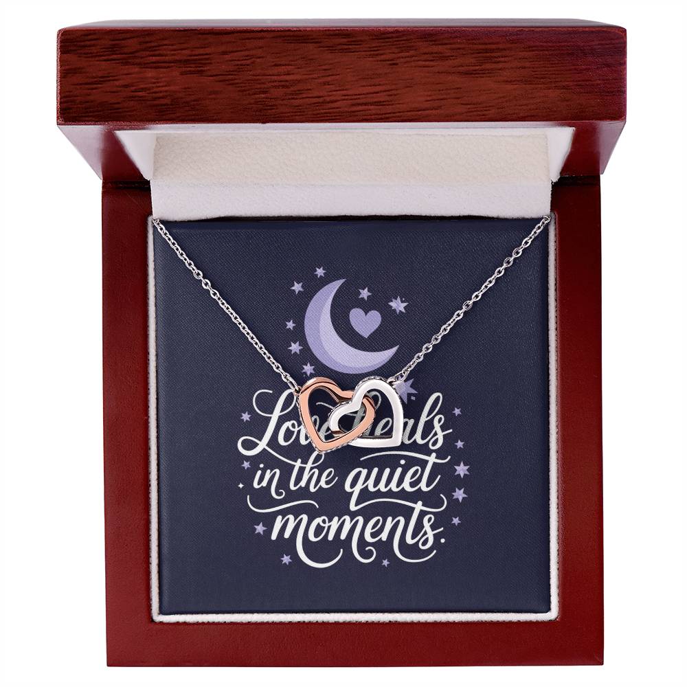 Love Heals In The Quiet Moments: Interlocking Hearts Necklace - Mental Health Gift, Self-Love, Anxiety, PTSD Support