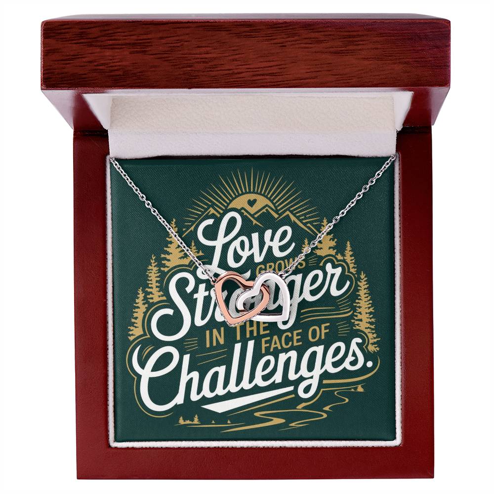 Love Shines Through Every Challenge - Interlocking Hearts Necklace empowerment jewelry for resilience