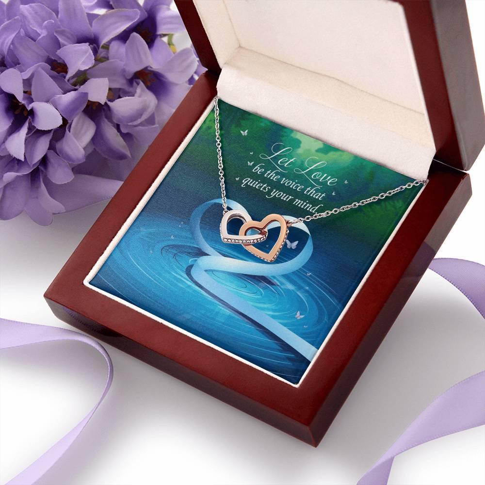 Shop our premium let love be the voice interlocking hearts necklace from MySisterIsASurvivor.