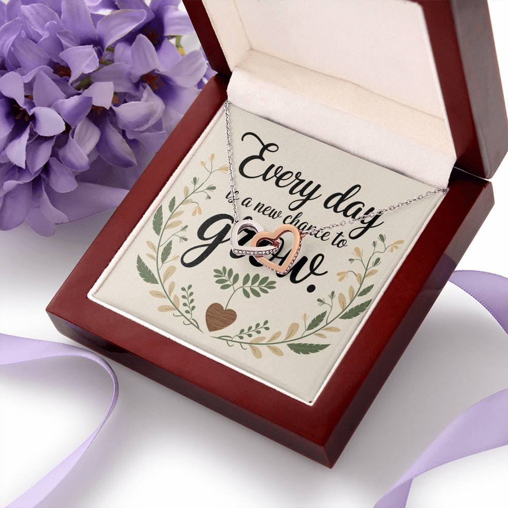 Every Day Brings New Light - Interlocking Hearts Necklace meaningful jewelry for hope, joy, and renewal