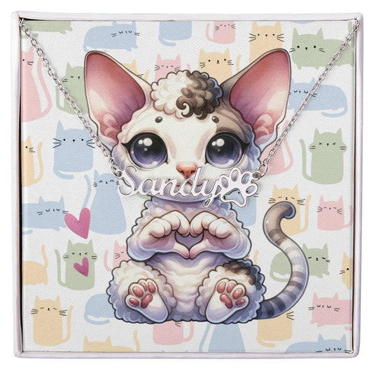 Cornish Rex Cat Personalized Jewelry Necklace