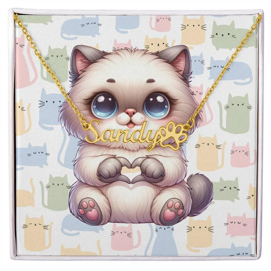 Himalayan Cat Personalized Name Jewelry