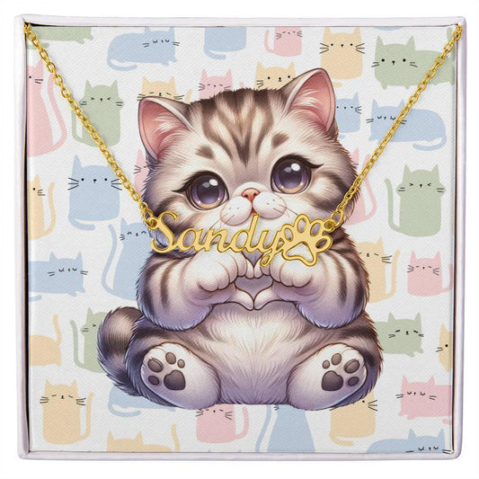 Exotic Shorthair Cat Name Necklace