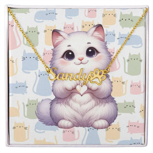 Turkish Van Cat Custom Name Necklace