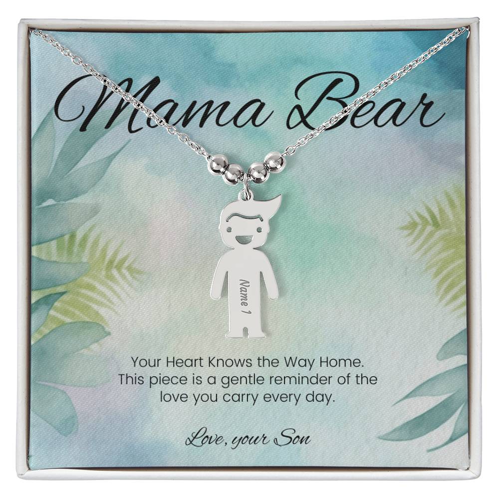 Your heart knows the way home personalized engraved kids charm necklace family keepsake gift - MySisterIsASurvivor