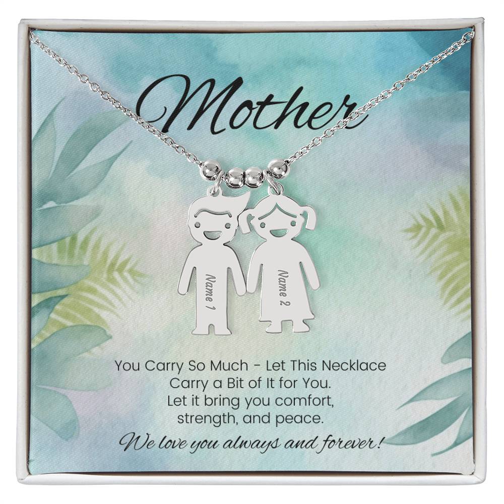 You carry so much engraved kids charm necklace strength and support gift for mom - MySisterIsASurvivor