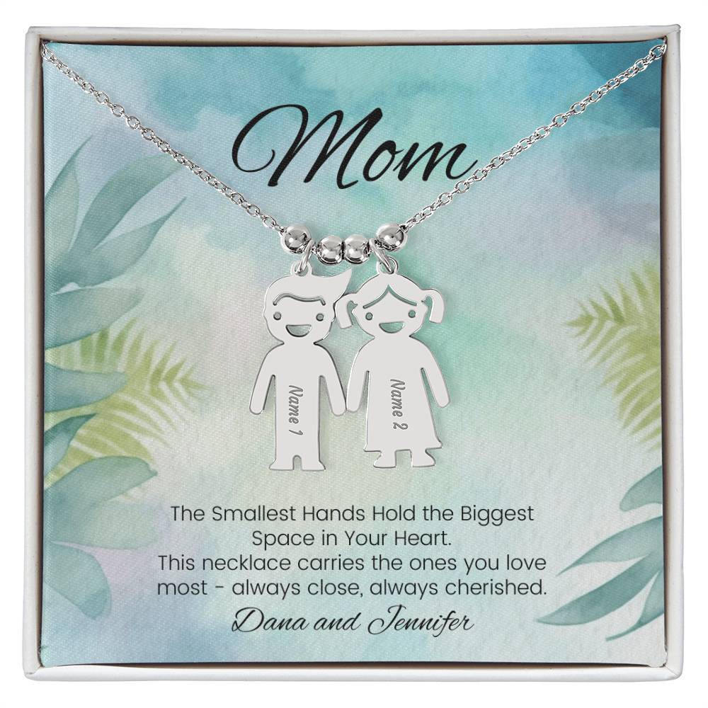 Smallest hands hold biggest space engraved baby keepsake necklace personalized mom gift - MySisterIsASurvivor